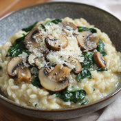 Vegan Mushroom and Spinach Risotto